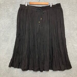 VTG Short Circuit Midi Skirt‎ Women OS Black Gypsy Boho Hippy Drawstring Bells